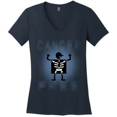 Cancer Free Women's V-Neck T-Shirt