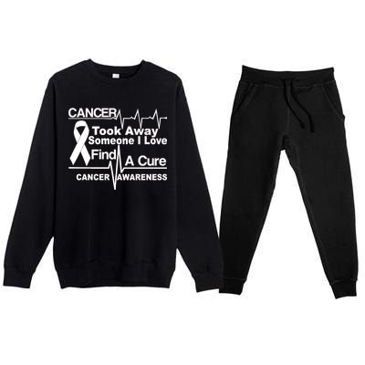 Cancer Took Away Someone I Love Premium Crewneck Sweatsuit Set