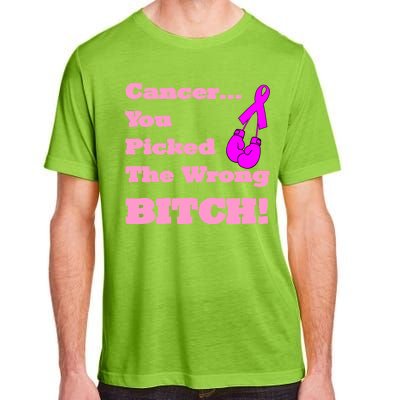 Cancer You Picked The Wrong Bitch Breast Cancer Adult ChromaSoft Performance T-Shirt