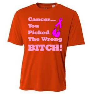 Cancer You Picked The Wrong Bitch Breast Cancer Cooling Performance Crew T-Shirt