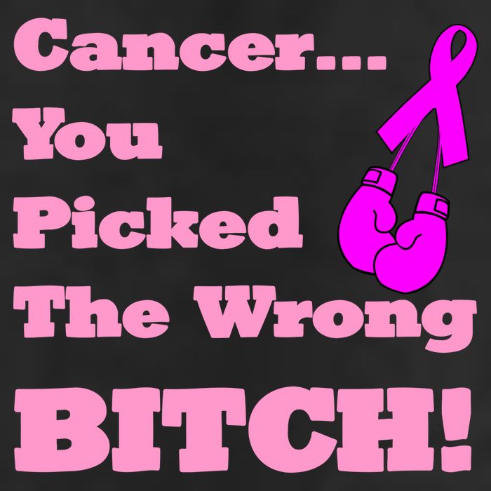 Cancer You Picked The Wrong Bitch Breast Cancer 7 Panel Mesh Trucker Snapback Hat