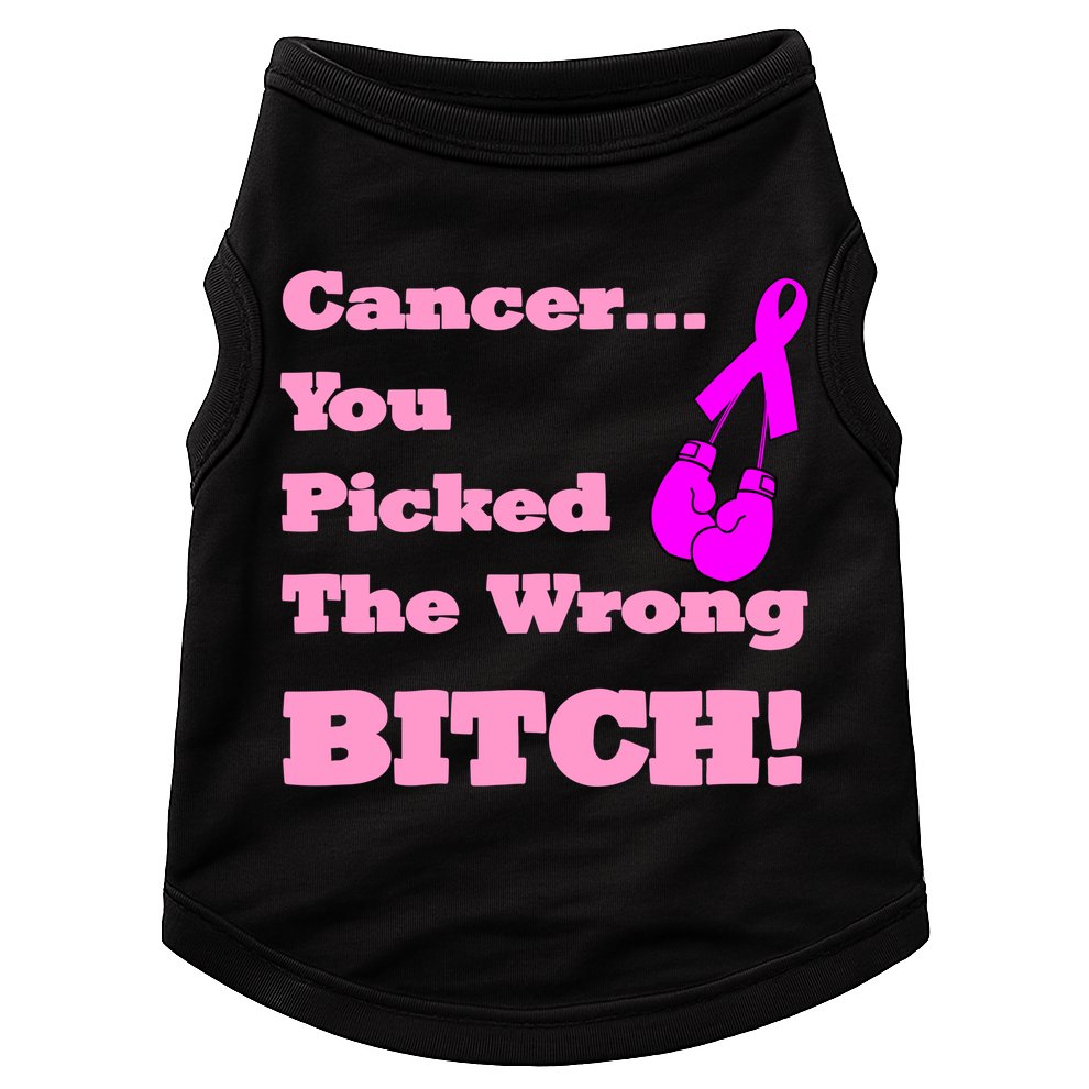 Cancer You Picked The Wrong Bitch Breast Cancer Doggie Tank