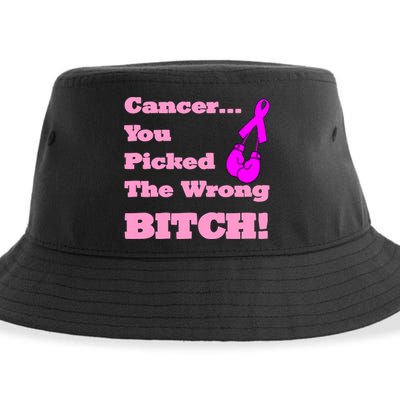 Cancer You Picked The Wrong Bitch Breast Cancer Sustainable Bucket Hat