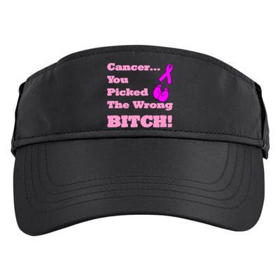 Cancer You Picked The Wrong Bitch Breast Cancer Adult Drive Performance Visor