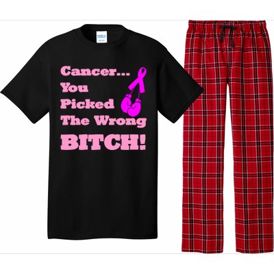 Cancer You Picked The Wrong Bitch Breast Cancer Pajama Set