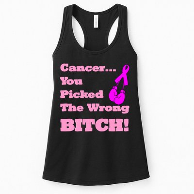 Cancer You Picked The Wrong Bitch Breast Cancer Womens Tank Top