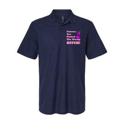 Cancer You Picked The Wrong Bitch Breast Cancer Softstyle Adult Sport Polo