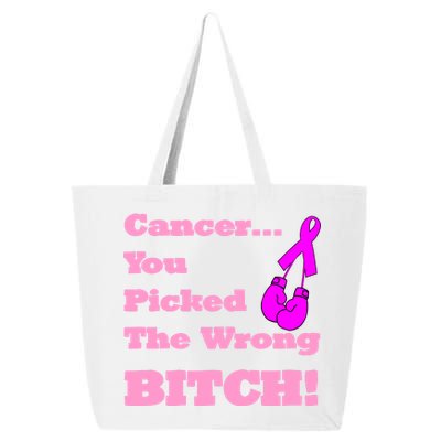 Cancer You Picked The Wrong Bitch Breast Cancer 25L Jumbo Tote