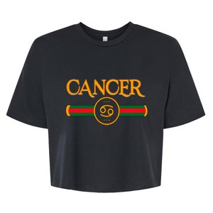 Cancer Zodiac Birthday Golden Icon Bella+Canvas Jersey Crop Tee