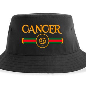 Cancer Zodiac Birthday Golden Icon Sustainable Bucket Hat