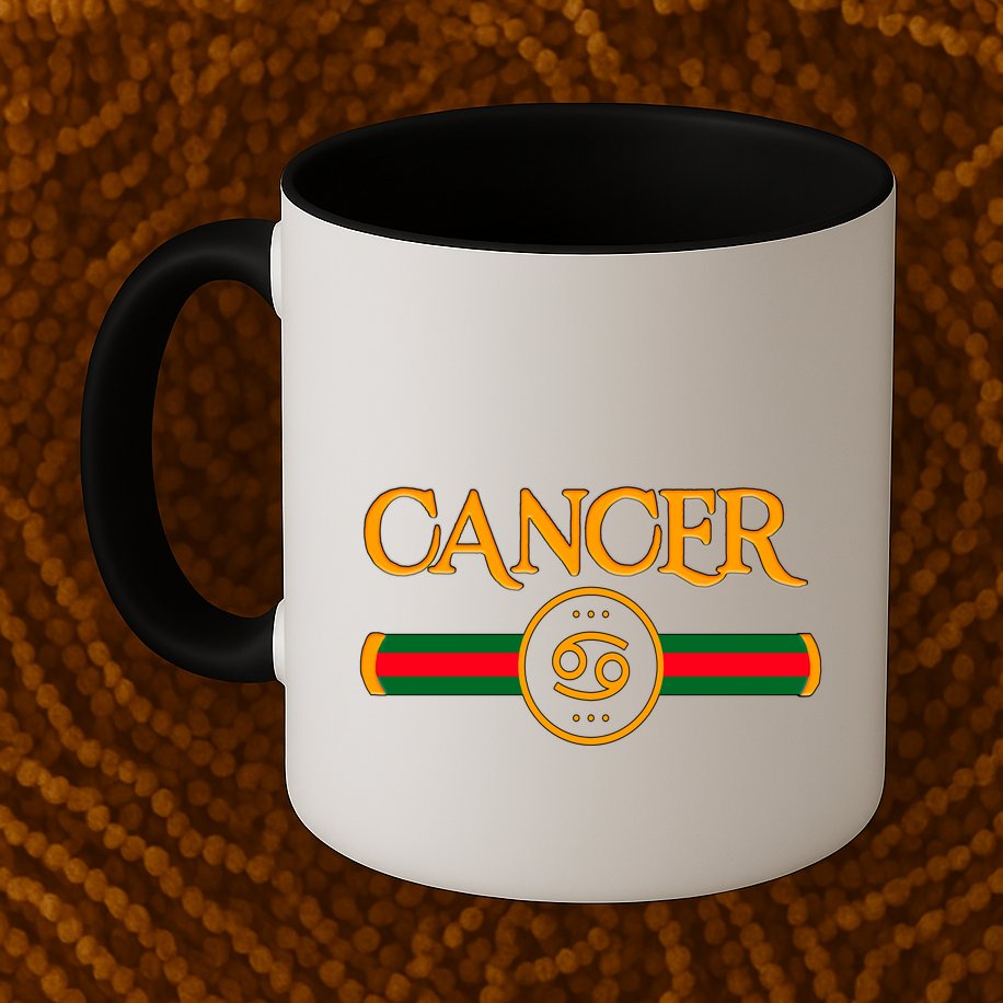 Cancer Zodiac Birthday Golden Icon Mug