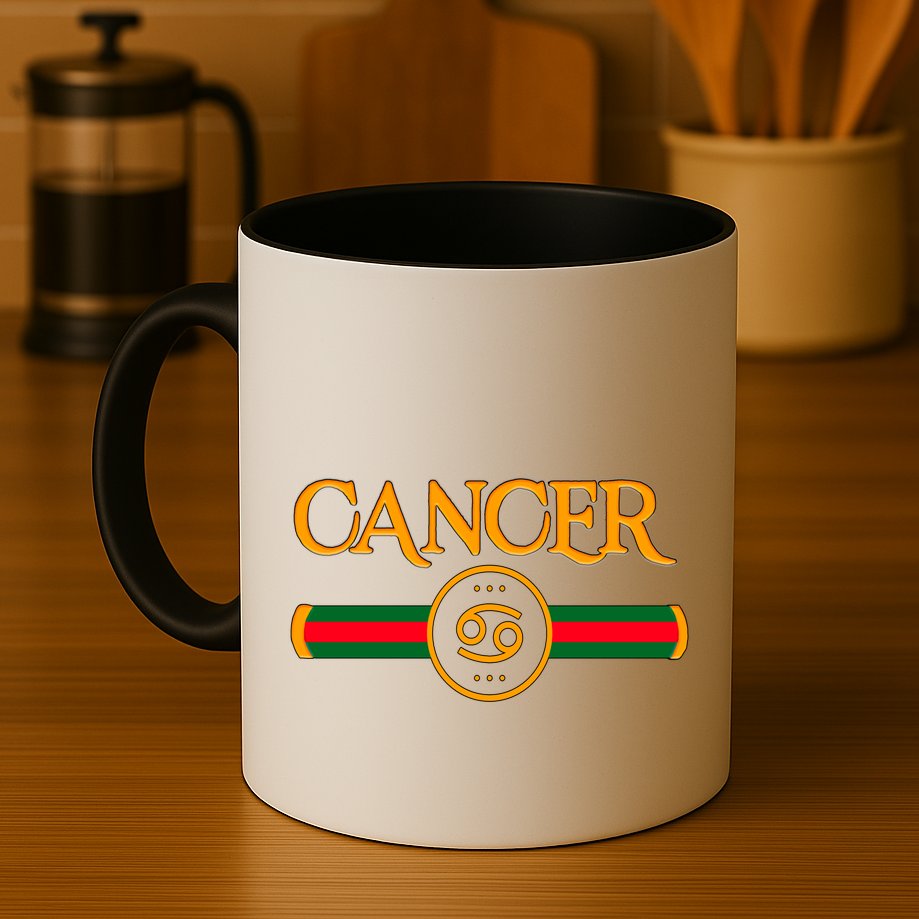 Cancer Zodiac Birthday Golden Icon Mug
