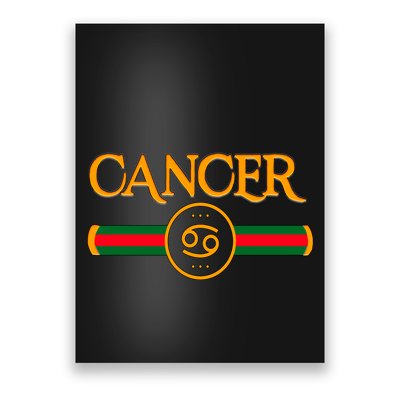 Cancer Zodiac Birthday Golden Icon Poster