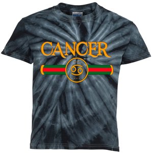 Cancer Zodiac Birthday Golden Icon Kids Tie-Dye T-Shirt