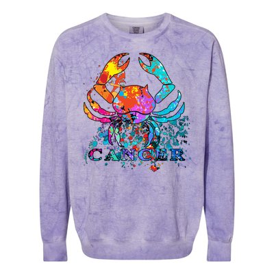 Cancer Zodiac Sign Crab Colorful Colorblast Crewneck Sweatshirt