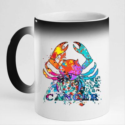 Cancer Zodiac Sign Crab Colorful 11oz Black Color Changing Mug