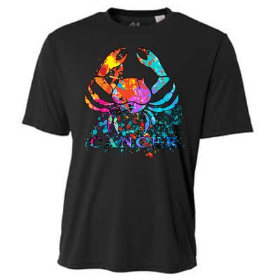 Cancer Zodiac Sign Crab Colorful Cooling Performance Crew T-Shirt