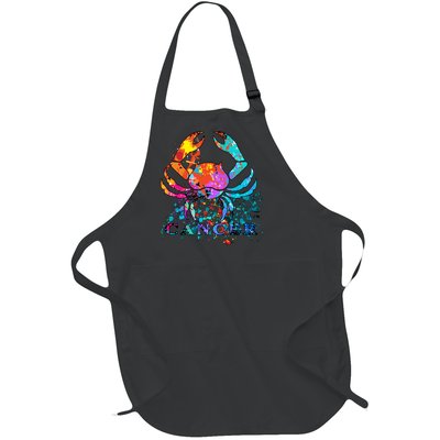 Cancer Zodiac Sign Crab Colorful Full-Length Apron With Pockets