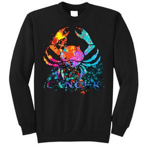 Cancer Zodiac Sign Crab Colorful Sweatshirt