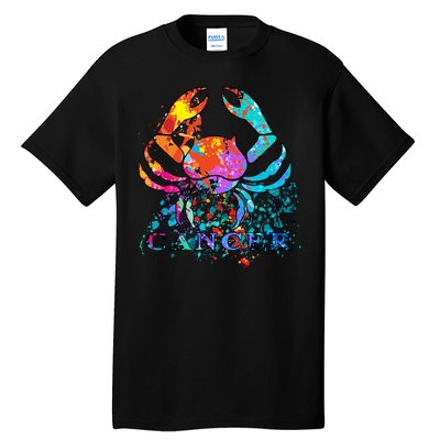 Cancer Zodiac Sign Crab Colorful Tall T-Shirt