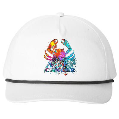 Cancer Zodiac Sign Crab Colorful Snapback Five-Panel Rope Hat