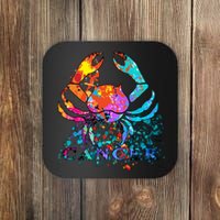 Cancer Zodiac Sign Crab Colorful Coaster