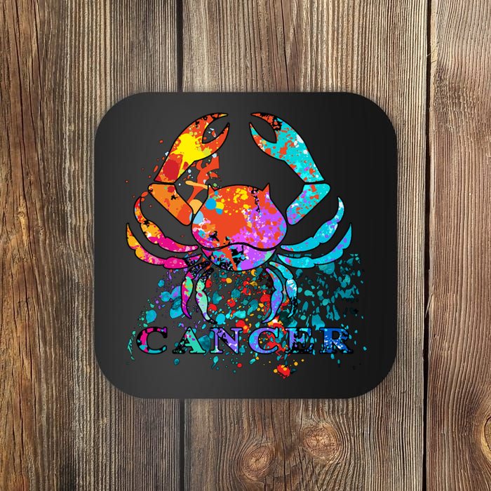 Cancer Zodiac Sign Crab Colorful Coaster