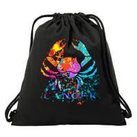 Cancer Zodiac Sign Crab Colorful Drawstring Bag