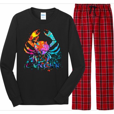 Cancer Zodiac Sign Crab Colorful Long Sleeve Pajama Set