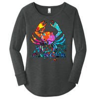 Cancer Zodiac Sign Crab Colorful Women's Perfect Tri Tunic Long Sleeve Shirt