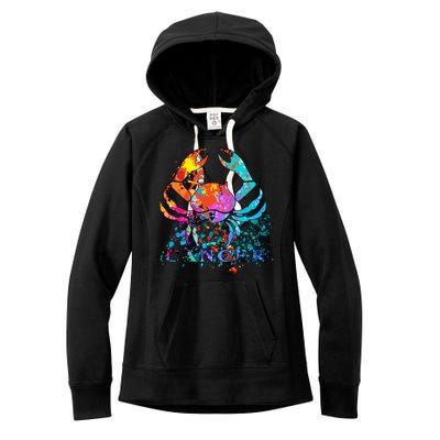 Cancer Zodiac Sign Crab Colorful Women's Fleece Hoodie