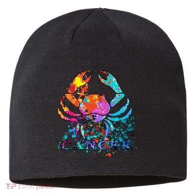 Cancer Zodiac Sign Crab Colorful Sustainable Beanie