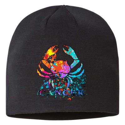 Cancer Zodiac Sign Crab Colorful Sustainable Beanie