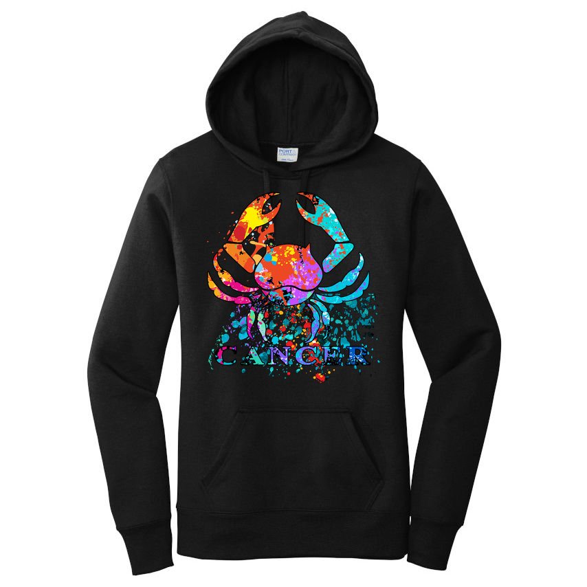 Cancer Zodiac Sign Crab Colorful Women's Pullover Hoodie