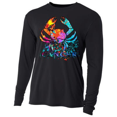 Cancer Zodiac Sign Crab Colorful Cooling Performance Long Sleeve Crew