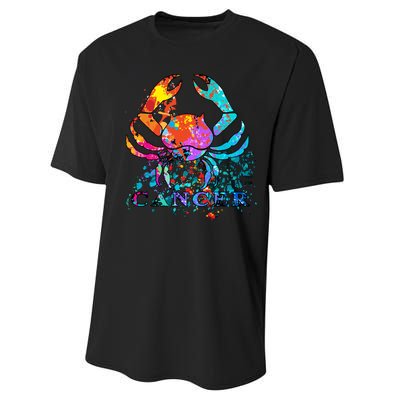 Cancer Zodiac Sign Crab Colorful Performance Sprint T-Shirt