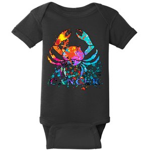 Cancer Zodiac Sign Crab Colorful Baby Bodysuit