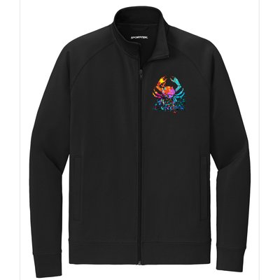 Cancer Zodiac Sign Crab Colorful Stretch Full-Zip Cadet Jacket