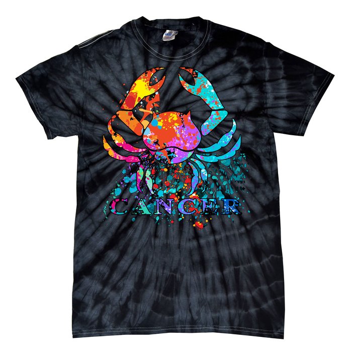 Cancer Zodiac Sign Crab Colorful Tie-Dye T-Shirt