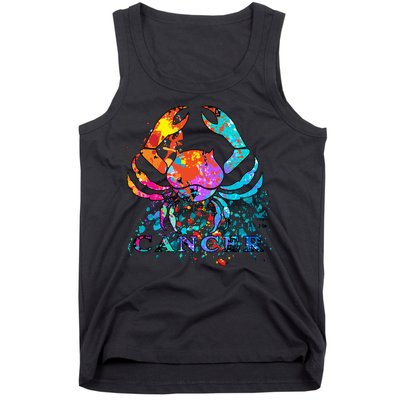 Cancer Zodiac Sign Crab Colorful Tank Top