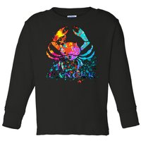 Cancer Zodiac Sign Crab Colorful Toddler Long Sleeve Shirt