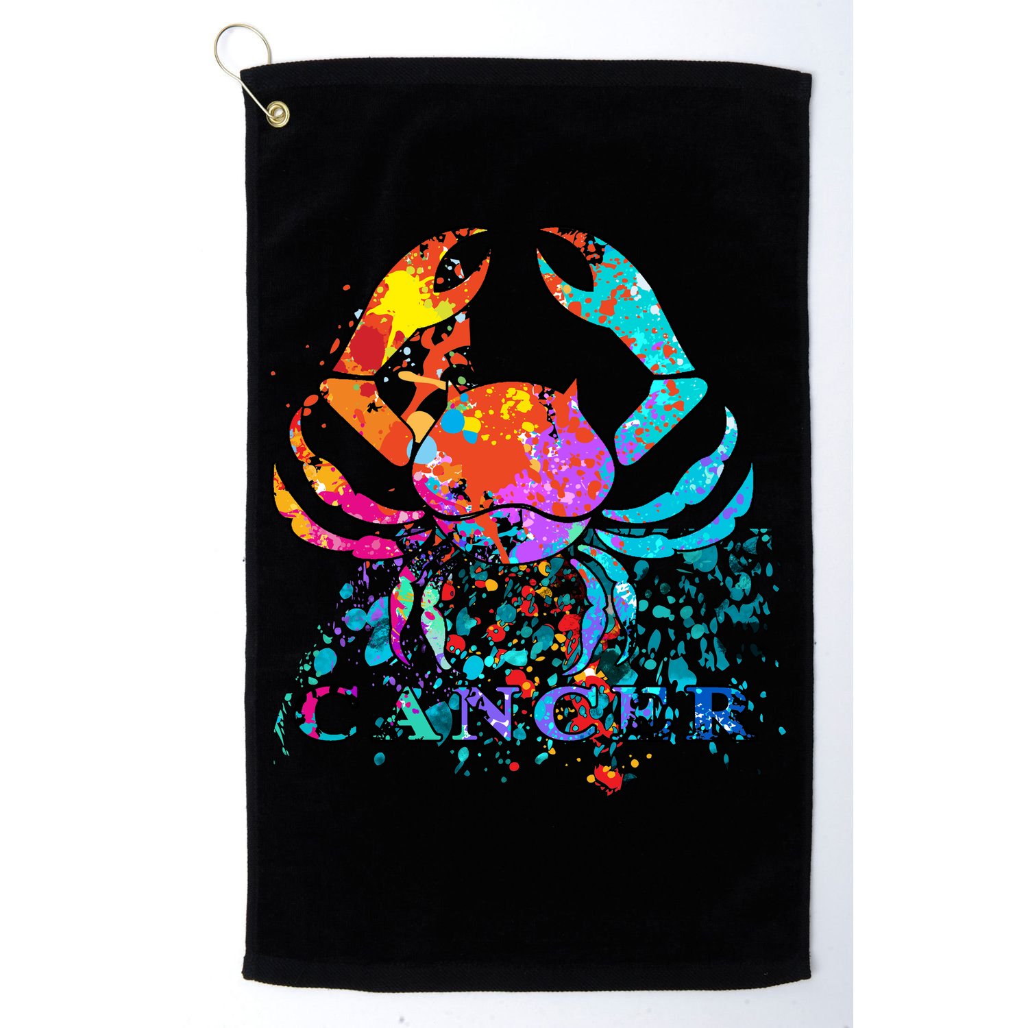 Cancer Zodiac Sign Crab Colorful Golf Towel