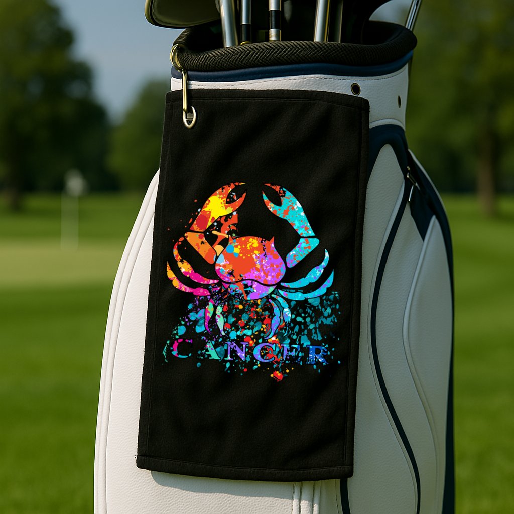 Cancer Zodiac Sign Crab Colorful Golf Towel