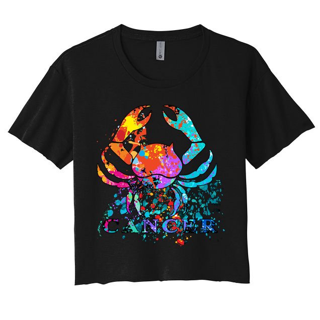 Cancer Zodiac Sign Crab Colorful Crop Top