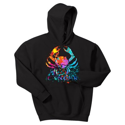 Cancer Zodiac Sign Crab Colorful Kids Hoodie