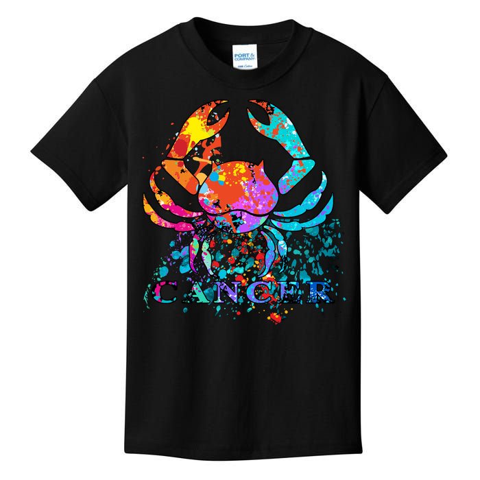 Cancer Zodiac Sign Crab Colorful Kids T-Shirt