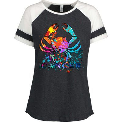 Cancer Zodiac Sign Crab Colorful Enza Ladies Jersey Colorblock Tee