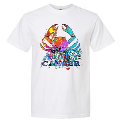 Cancer Zodiac Sign Crab Colorful Garment-Dyed Heavyweight T-Shirt