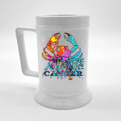 Cancer Zodiac Sign Crab Colorful Beer Stein