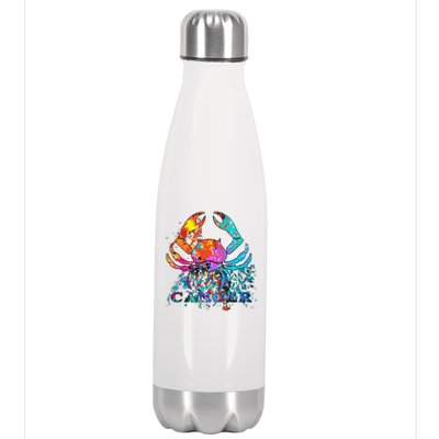 Cancer Zodiac Sign Crab Colorful Stainless Steel Insulated Water Bottle